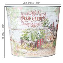 Artikel Metall Pflanzkübel Fresh Garden Bunt Vintage H18cm