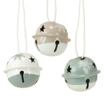 Artikel Metallglocken Weihnachtsglocken Mint Beige Ø3cm 16St