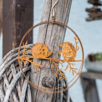 Artikel Metallanhänger, Igel auf Ast, Herbstdeko, Dekoring Edelrost Ø15,5cm 3 St