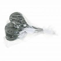 Artikel Trauerstecker Herz „In Liebe" Silber, Weiß gewaschen Metall Ø11cm 12 St