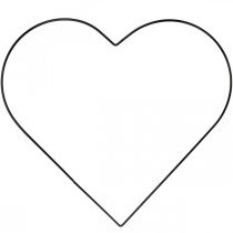 Artikel Metallring Herzform, Hängedeko Metall, Deko Loop Schwarz B32,5cm 4 St