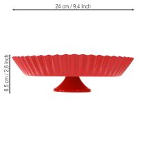 Artikel Metallteller Retro Dekoteller mit Fuß Rot Metall Ø24cm 2St