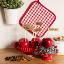 Artikel Metallteller Retro Dekoteller mit Fuß Rot Metall Ø24cm 2St