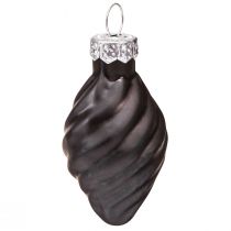 Artikel Mini Christbaumkugeln Glas Zwiebel Schwarz Ø3cm 9 St