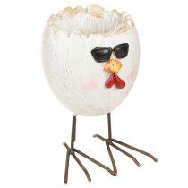 Artikel Mini Übertopf Ei Huhn mit Sonnenbrille und Füßen H12,5cm 2 St