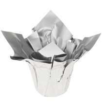 Artikel Mini Übertopf Silber Geschenkverpackung Ø4,5cm H7cm 8 St