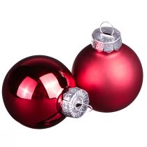 Artikel Mini Weihnachtskugeln Rot Glas Matt Glanz Ø3cm 22 St