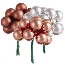 Artikel Mini Weihnachtskugeln Silber Apricot Draht Ø25mm 140 St