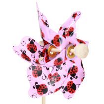 Artikel Mini Windrad Marienkäfer Deko Weiß Flieder Ø8cm 12 St