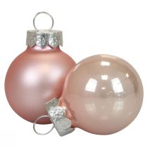 Artikel Mini Weihnachtskugeln Glas Rosa Matt/Glänzend Ø2,5cm 22 St