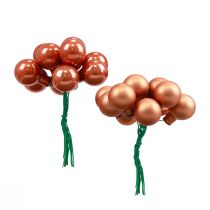 Artikel Mini Weihnachtskugeln am Draht Glas Rot Orange Ø2cm 140 St