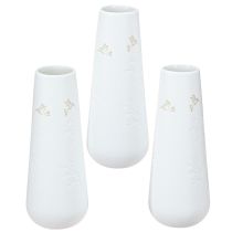 Artikel Porzellanvase Weiß mit Goldmotiv – Elegante Blumenvase im 3er-Set H12cm 3 St
