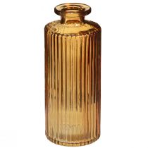 Artikel Minivasen aus Glas Orange mit Rillen Dekor H13cm 6 St