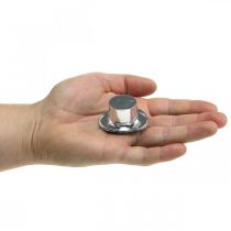 Artikel Mini-Zylinder, Streudeko Silvester, Tischdeko für Neujahr Silbern H2,5cm L5cm 9 St