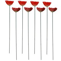 Artikel Mohnblume Keramik Deko Blumenstecker Mohn Rot 5cm 8 St