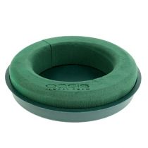 Artikel Steckmasse Ring Steckschaum mit Schale Grün Ø30cm H4,5cm 2 St
