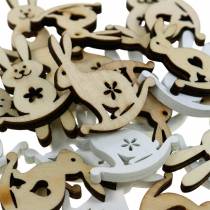 Artikel Osterdeko Hase zum Streuen Holz Weiß, Natur Streudeko Osterhase 96 St