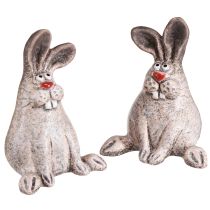Artikel Osterhase Keramik Lustiges Deko Kaninchen Braun H7cm 6 St