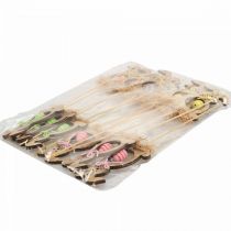 Artikel Osterhase Holz, Blumenstecker Ostern, Hasenstecker 8,5cm 12St