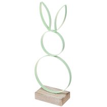 Artikel Osterhasen Deko Metall Holz Gelb Mint Rosa H21cm 3 St