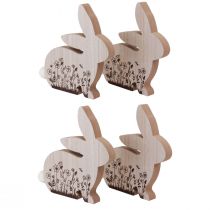 Artikel Osterhasen Holz Hasen sitzend Natur Braun 18,5×18cm 4 St