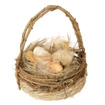 Artikel Osterkorb mit Wachteleiern künstlich Eierkorb Reben Ø12cm 2 St