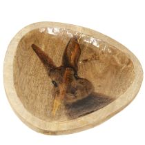 Artikel Osterteller Holz Dekoteller Hase im Ei Natur 25x26cm