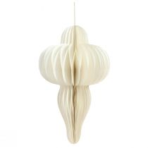 Artikel Papier Weihnachtsschmuck Weiß Silber Ornament H40cm 2St