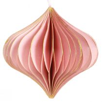 Artikel Papier Weihnachtsschmuck Zwiebel Rosa Apricot Ø8cm 4 St