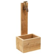 Artikel Pflanzkasten Holz Brunnen Trog Optik Natur Rost L15,5cm
