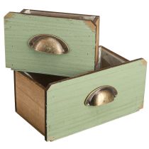Artikel Pflanzkasten Holz Schubladen Deko 22/18cm Set aus 2St