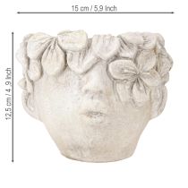 Artikel Pflanzkopf Blumentopf Beton Optik Mädchenkopf H13,5cm