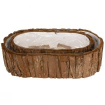 Artikel Pflanzschale oval Rinde Natur 30,5×15cm / 24×11cm 2er-Set
