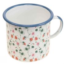 Artikel Pflanztasse Emaille Deko Tasse Blumenmotive Ø11cm