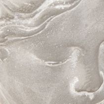 Artikel Pflanztopf Frauenkopf Deko Übertopf Weiß gewaschen 15×16×21cm