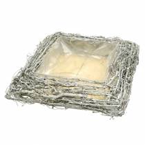 Artikel Pflanzkissen Zweige Weiß gewaschen 40cm x 40cm H10cm