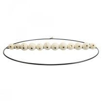 Artikel Dekoring Metall Holzperlen Schwarz Weiß Natur Ø30cm 4St