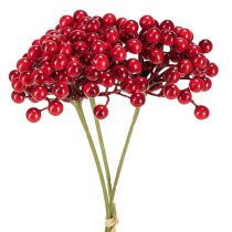 Artikel Rote Beeren Deko Weihnachten Zweig 27cm Bund mit 3 St