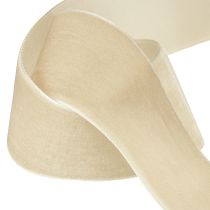 Artikel Samtband Dekoband Samt Geschenkband Beige 40mm 8m