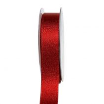 Artikel Satinband mit Glimmer Rot 25mm 20m