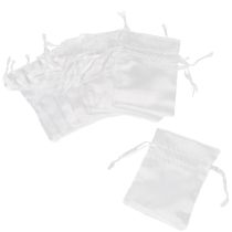 Artikel Geschenkbeutel Satin Satinsäckchen Weiß 6,5×10cm 10St
