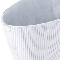 Artikel Schale Oval Metall in Weiß Silber 32,5cm/37cm Set 2St