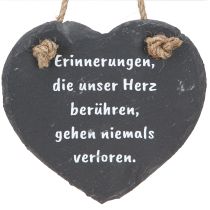 Artikel Schieferherz Anhänger mit Trauerspruch 16x15cm 2St