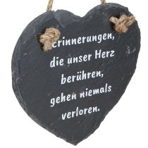 Artikel Schieferherz Anhänger mit Trauerspruch 16x15cm 2St