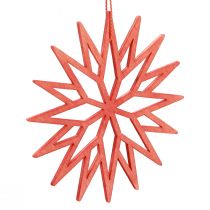 Artikel Schneeflocken Deko Holz Baumschmuck Orange 10cm 12 St