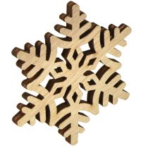 Artikel Schneeflocken Holz Deko Weiß Natur 3/5/7cm Sortiert 36St