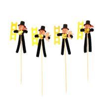 Artikel Schornsteinfeger Blumenstecker, Silvester Deko L17cm H8cm 36 St