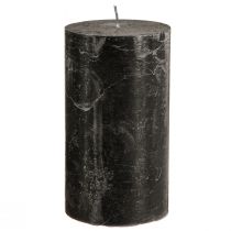 Artikel Schwarze Kerzen durchgefärbt Stumpenkerzen 85×150mm 2 St