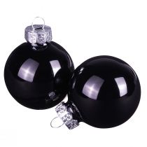 Artikel Schwarze Weihnachtskugeln Glas Mini Glanz Ø3cm 22 St