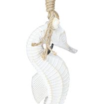 Artikel Seepferdchen Deko zum Hängen Weiß gewaschen 27cm